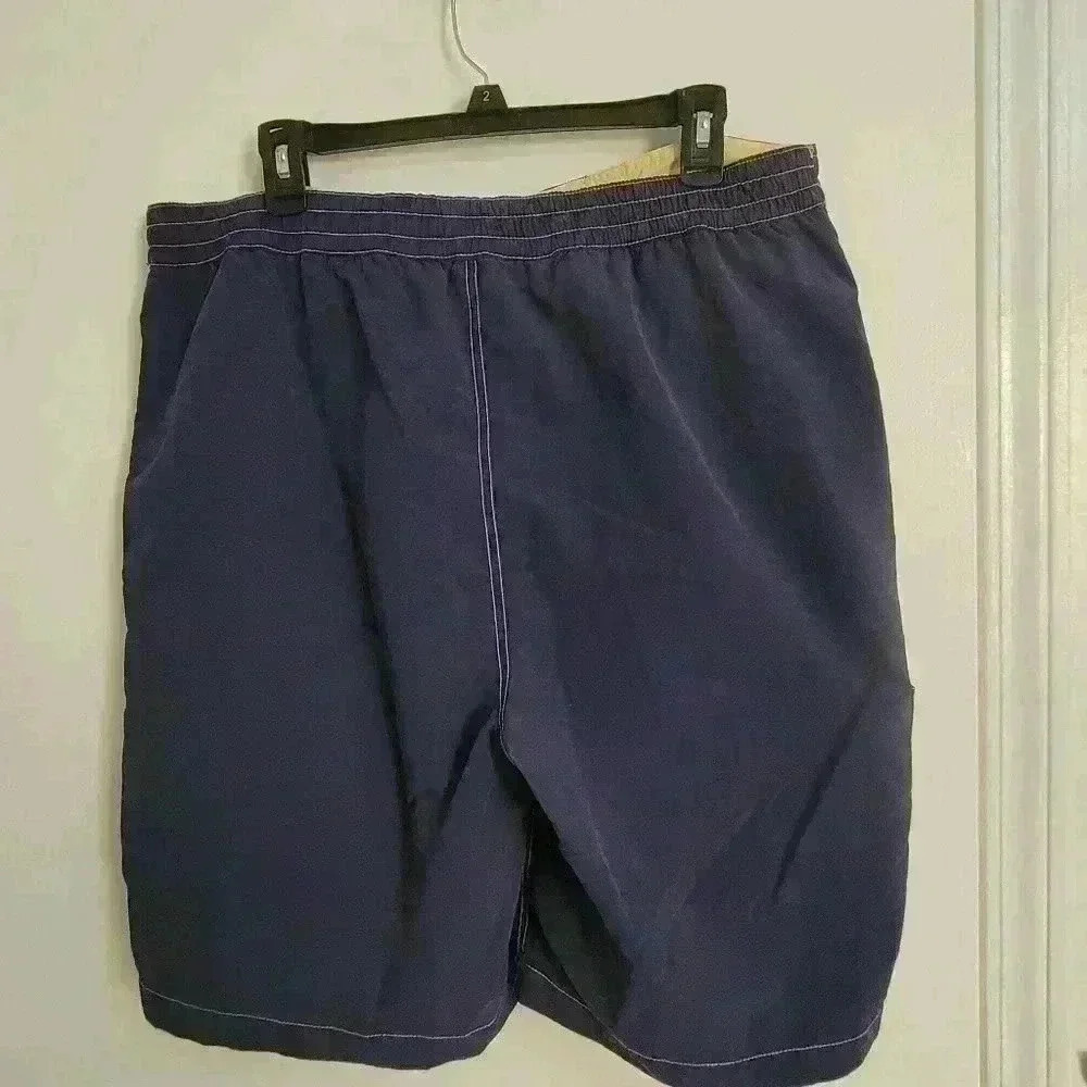 VINTAGE RARE POLO by RALPH LAUREN Blue Inner Tag SWIMWEAR XL Navy Color Pockets - Picture 4 of 13